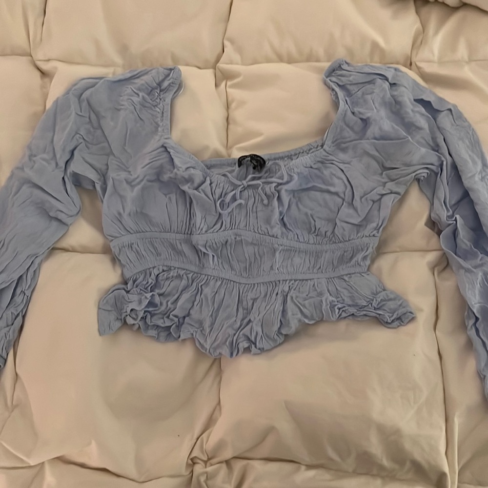 Cotton Candy La Blue Ruffle Babyboll Top